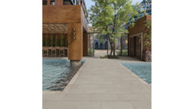Outdoor stone look pathway