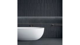 black bathroom tile